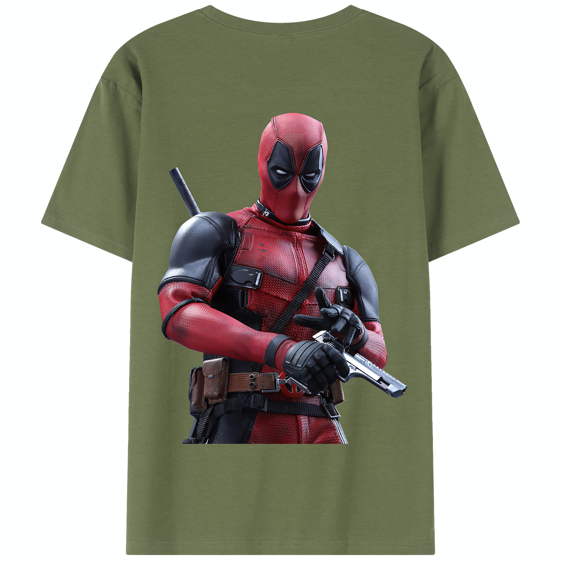 （画像用） Deadpool デッドプール 綿100％半袖Tシャツ（背面プリント）